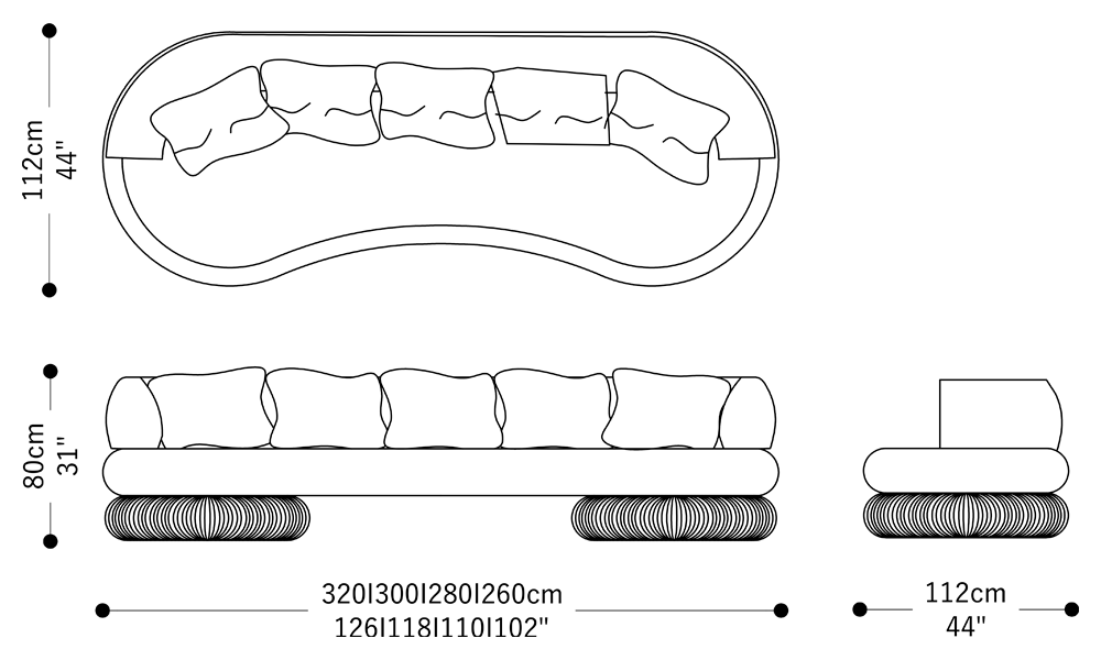 Image of the main dimensions of the product